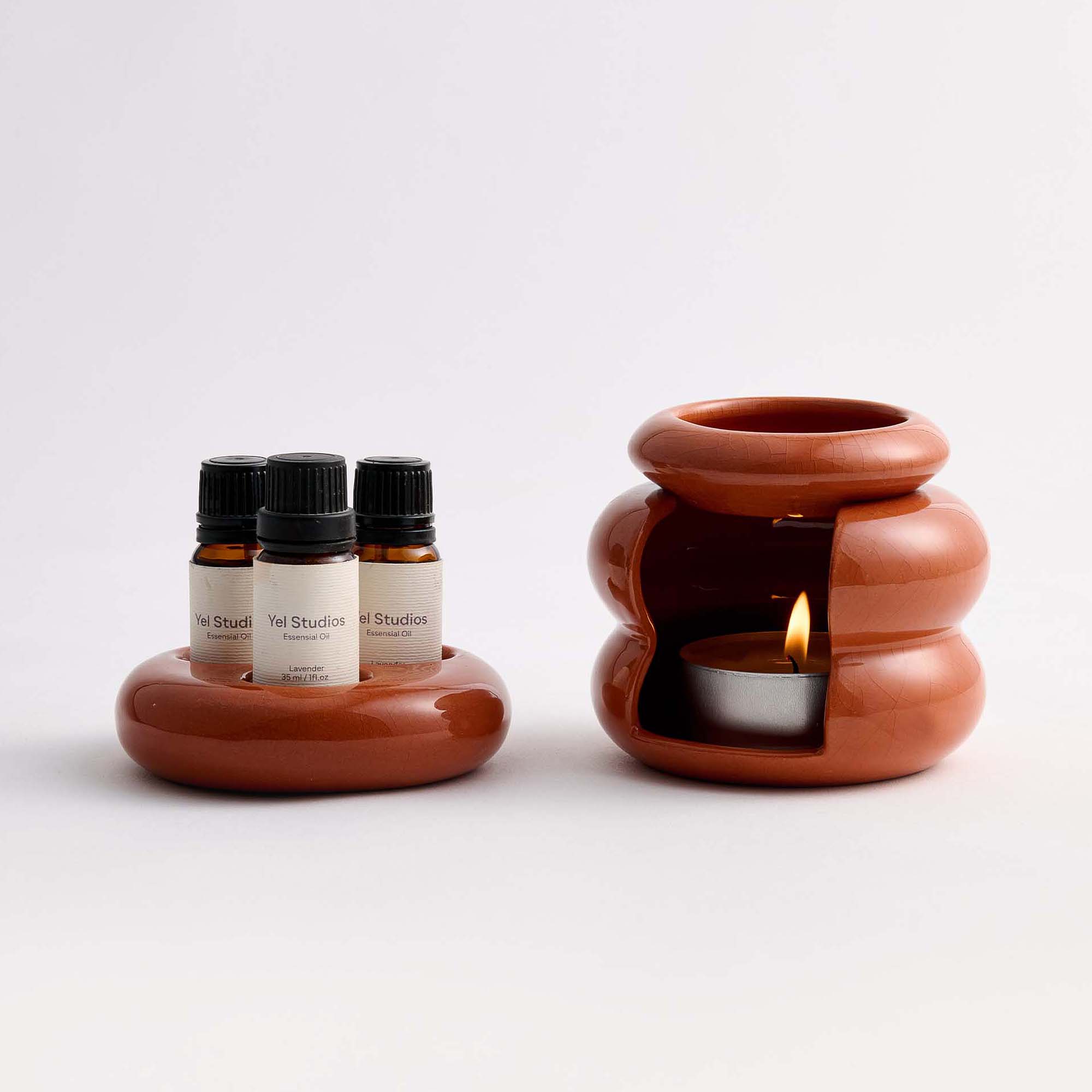 Bee Ceramic Oil Burner Set & Essential Oil Stand