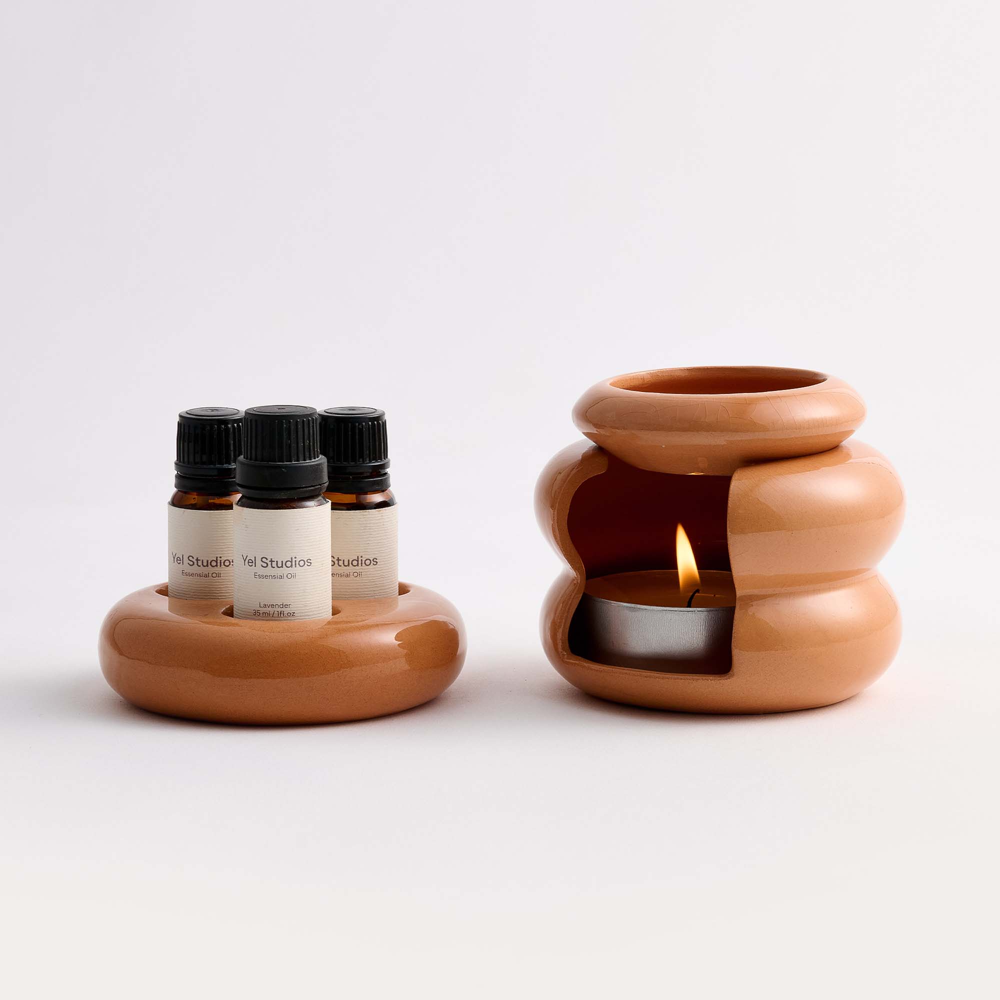 Bee Ceramic Oil Burner Set & Essential Oil Stand