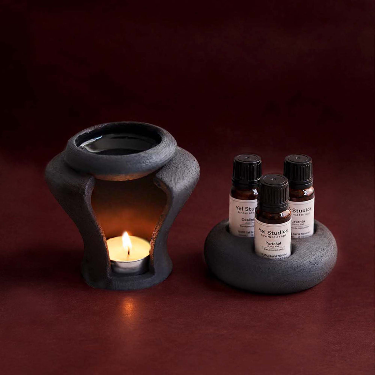 Ceramic Essential Oil Warmer & Oil Stand Set