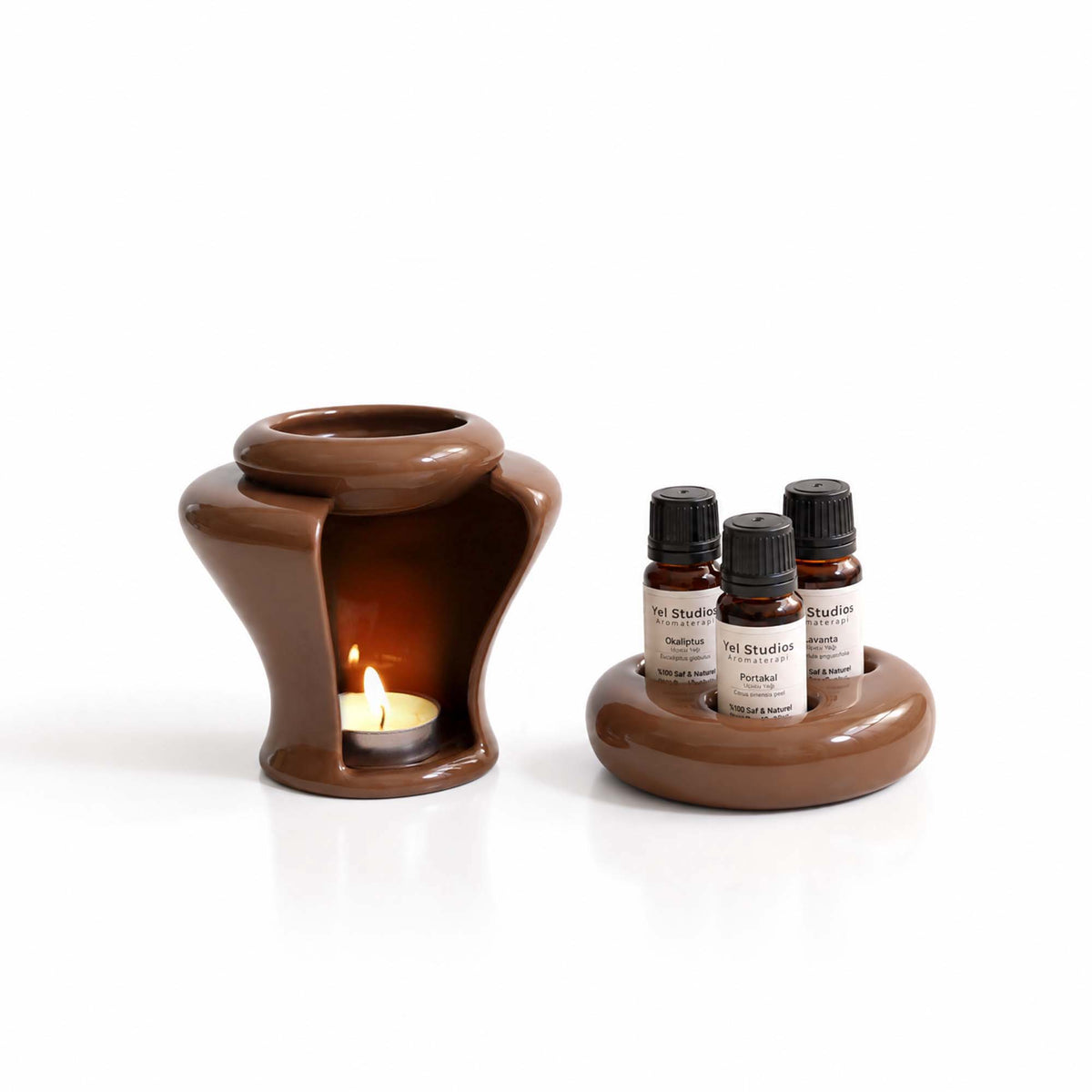 Ceramic Essential Oil Warmer & Oil Stand Set