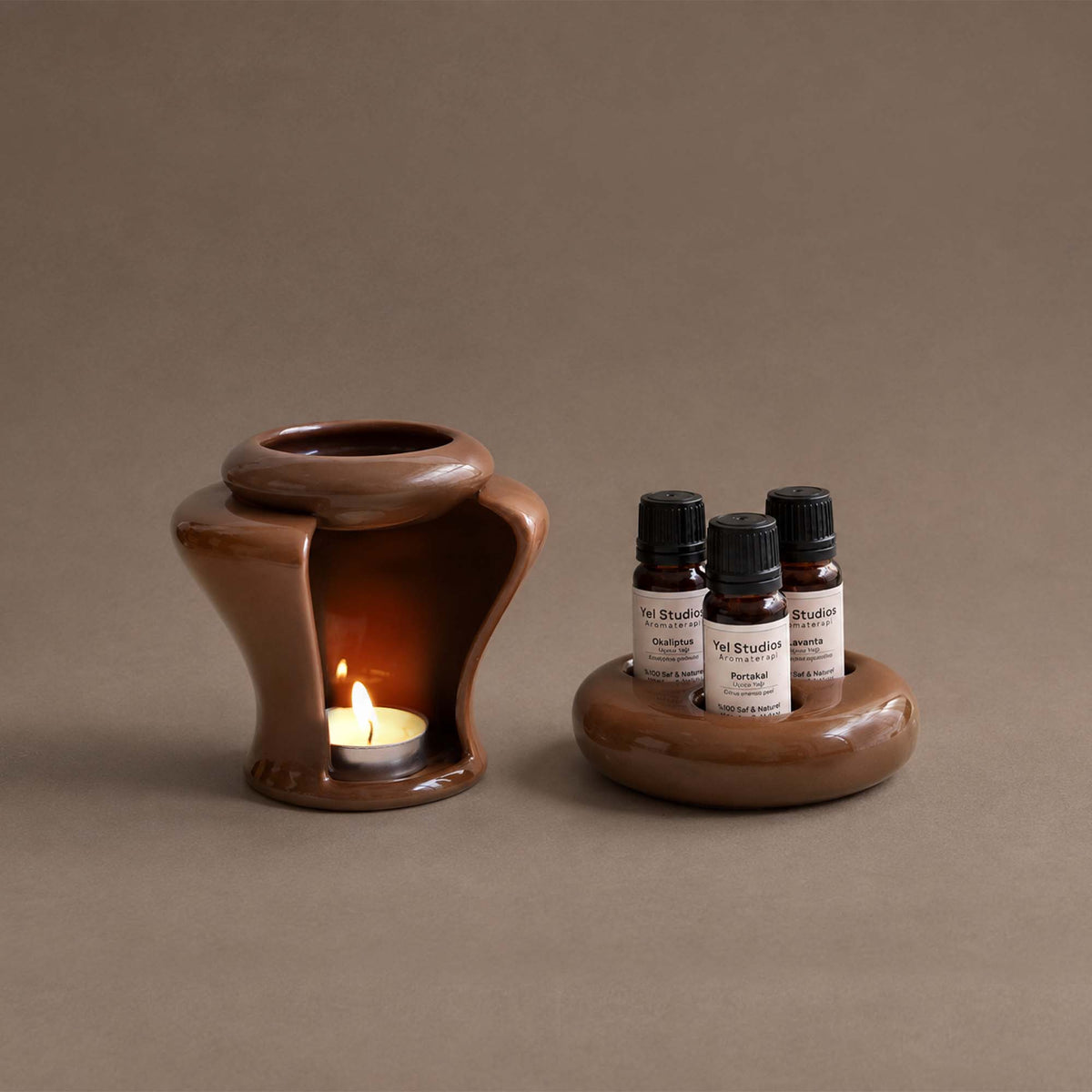 Ceramic Essential Oil Warmer & Oil Stand Set