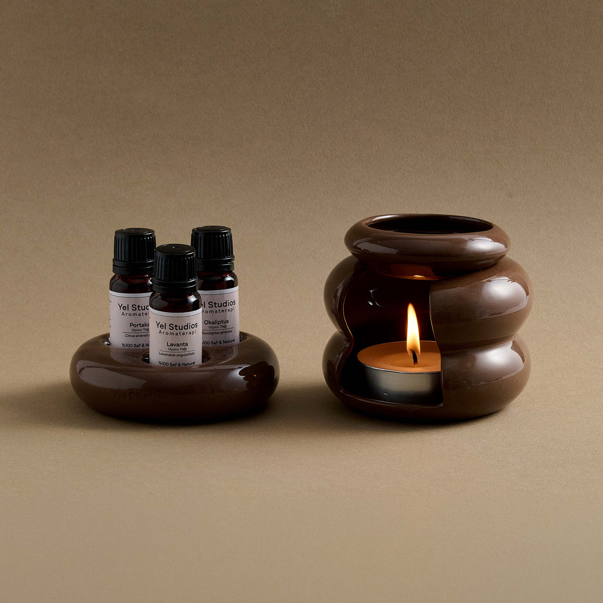 Ceramic Essential Oil Warmer & Oil Stand Set