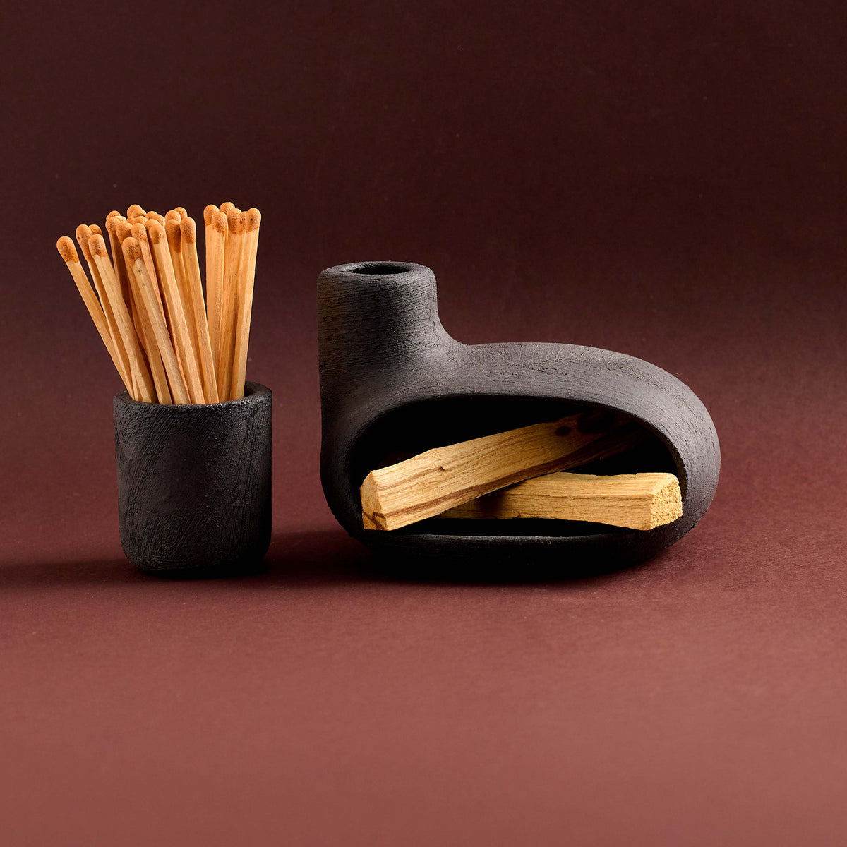 Ceramic Palo Santo Holder & Incense Burner Set