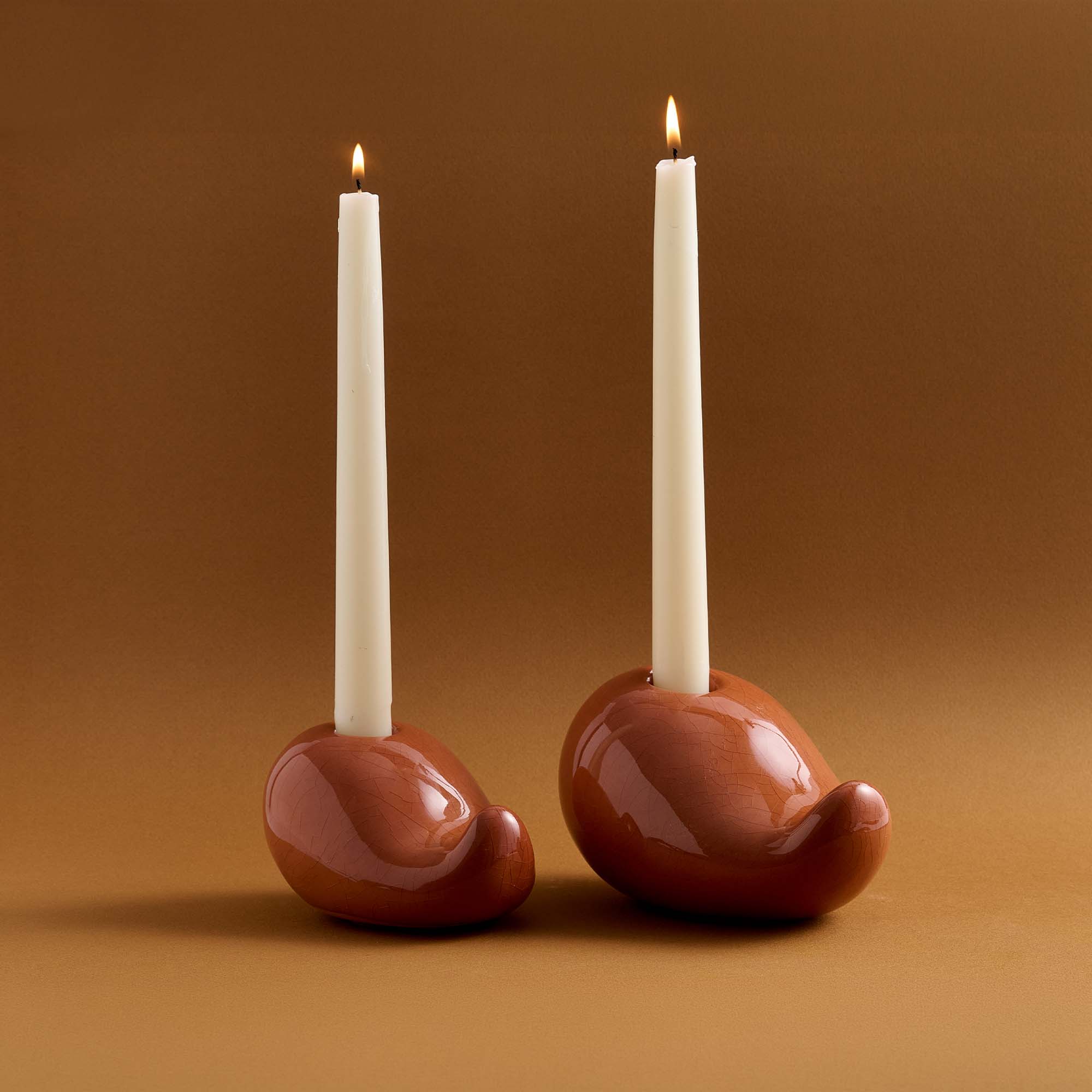 Ceramic Taper Candle Holder Gift Set