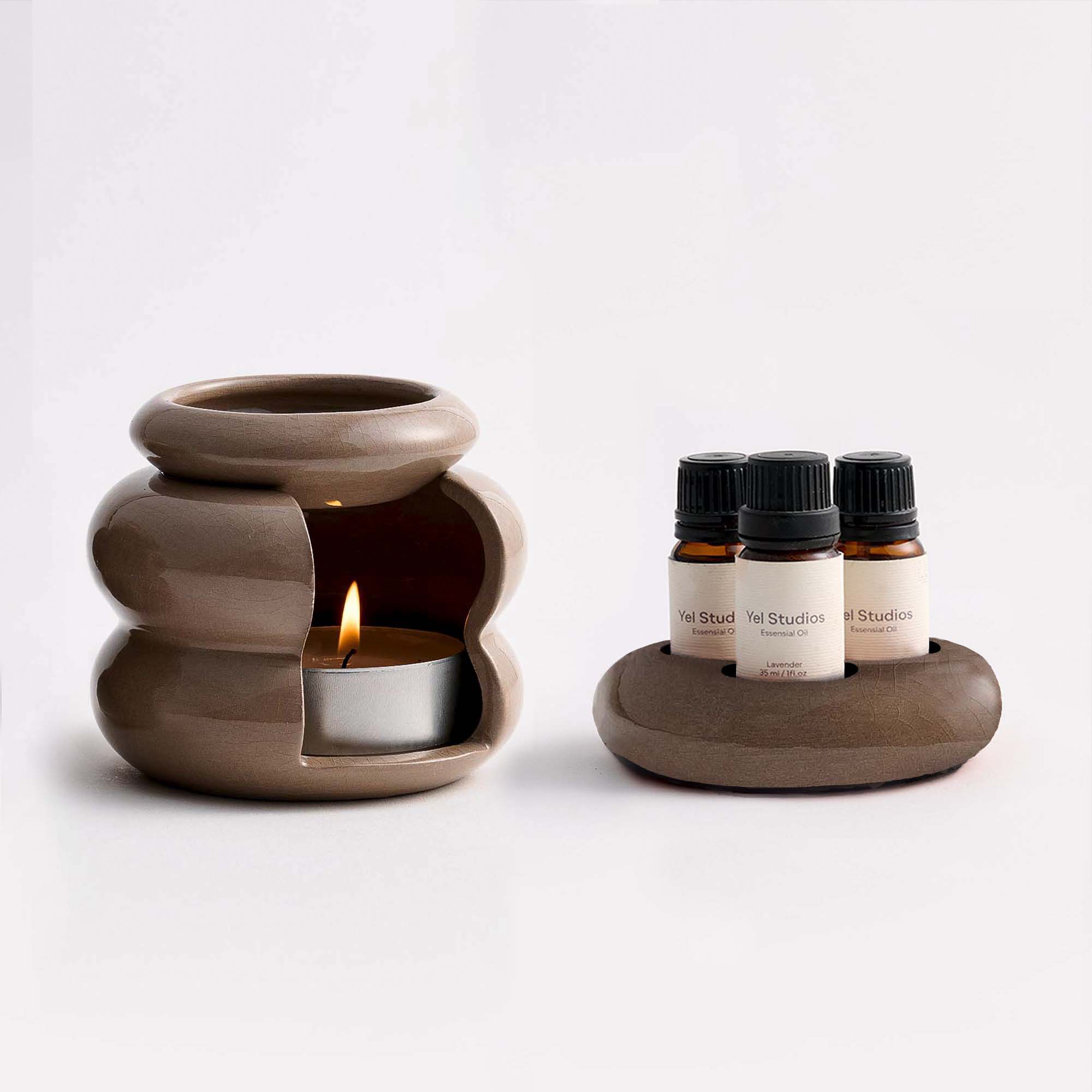 Bee Ceramic Oil Burner Set & Essential Oil Stand
