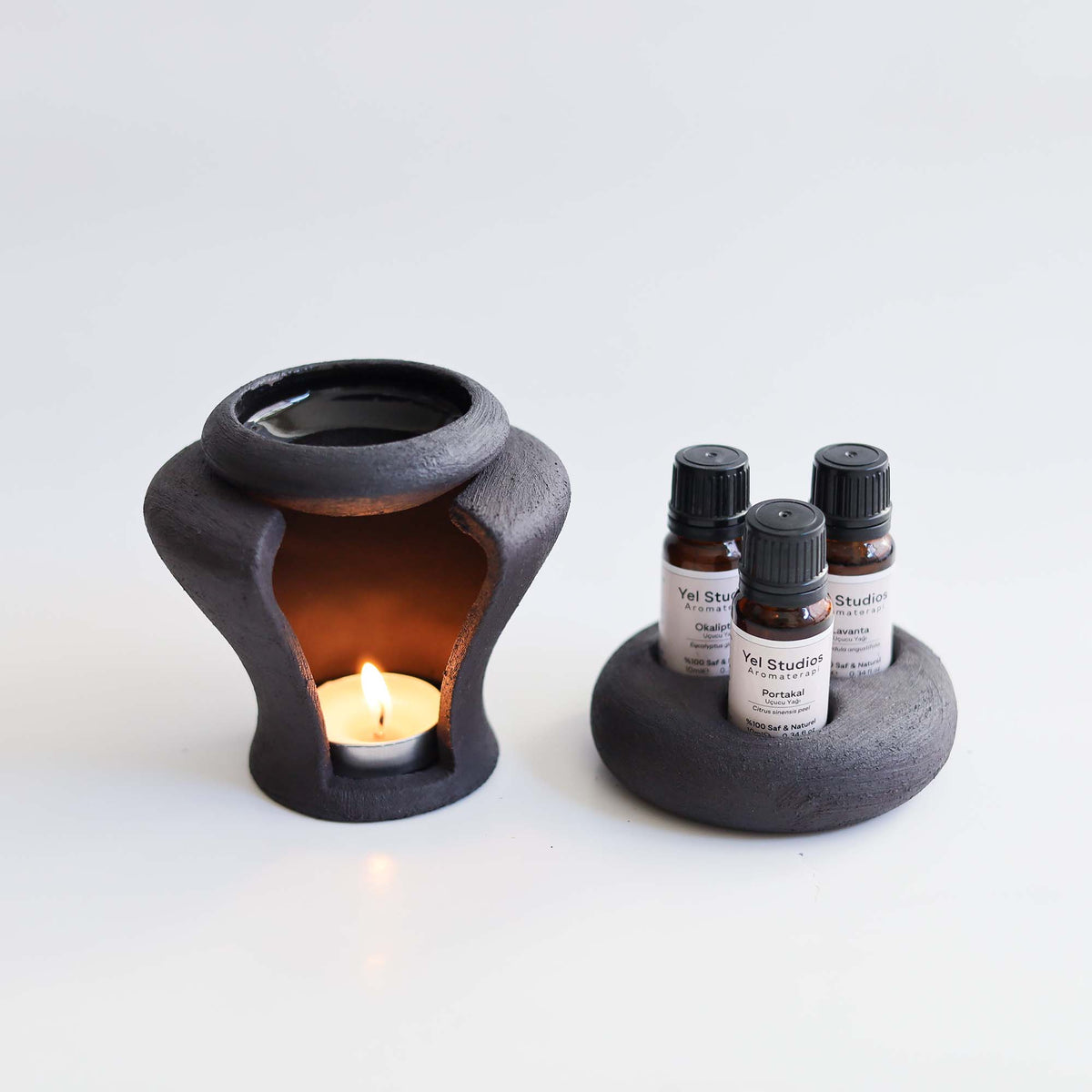 Ceramic Essential Oil Warmer & Oil Stand Set