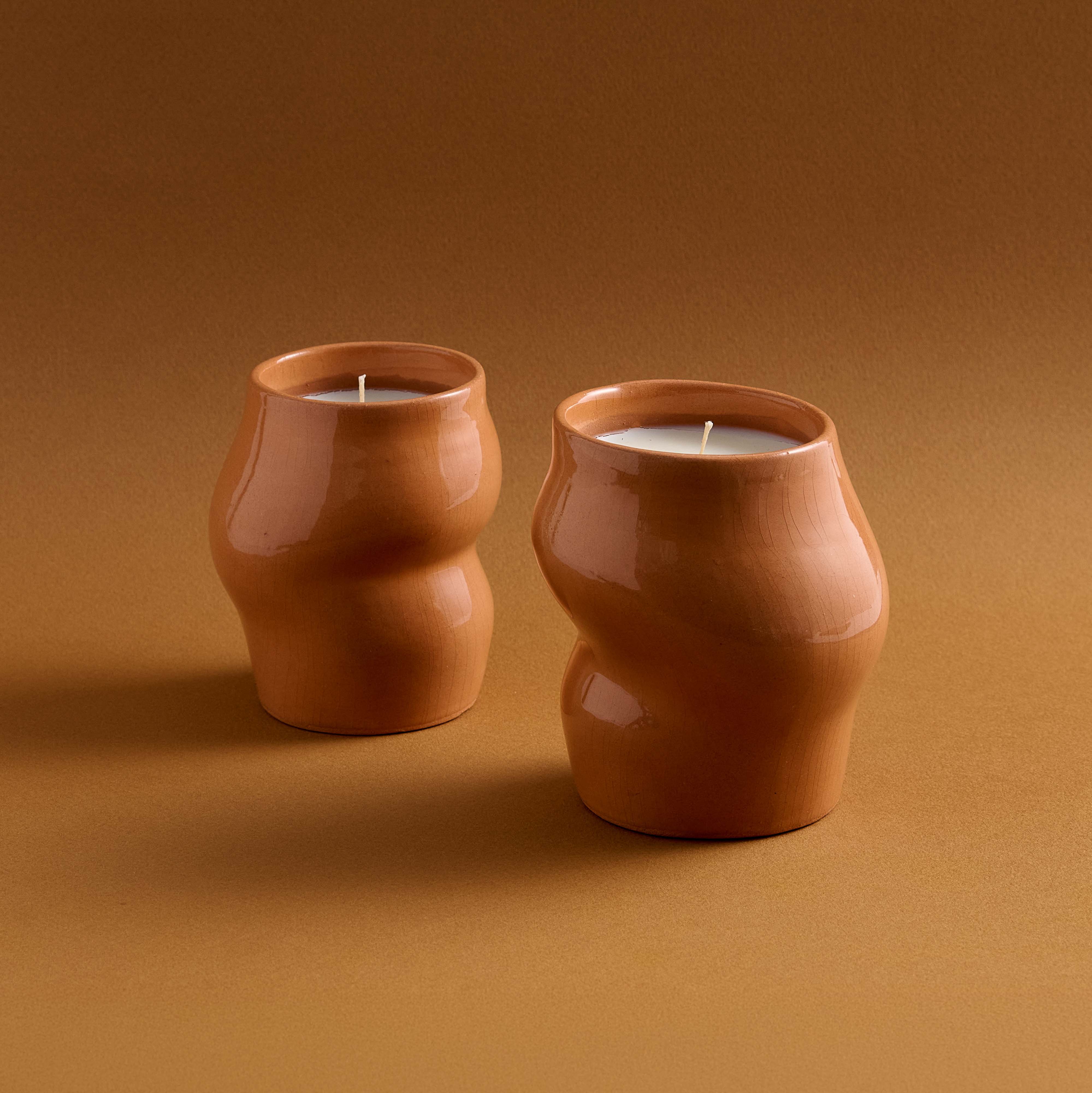 Ceramic Soy Wax Candle & Palo Santo Incense Burner Gift Set